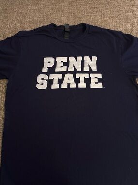 Gildan Navy Tee with White Block Lettering